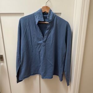 Frank & Eileen NWOT Jersey Patrick popover henley blue small